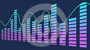 Vibrant Digital Sound Equalizer Display with Energetic Bars, vector design Generative AI
