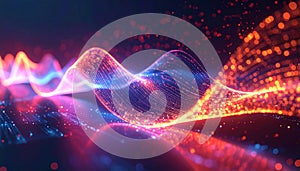 Vibrant Digital Sound Wave Visualization