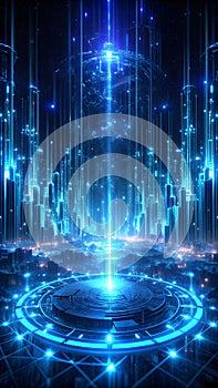 vibrant digital theme with abstract lines and tech dots