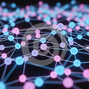 A vibrant digital visualization showing interconnected