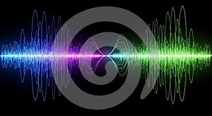 Abstract Digital Sound Waveform Spectrum Visualization