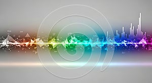 Vibrant Digital Wave and Data Network Background