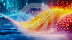 Vibrant Digital Wave of Illuminated Code