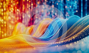 Vibrant Digital Waves of Illuminated Code