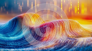 Vibrant Digital Waves Illuminating Streaming Code