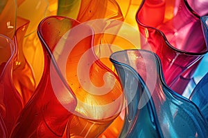 A vibrant display of colors capturing the essence of joy through abstract shapes and patterns Aspect ratio 169 photo
