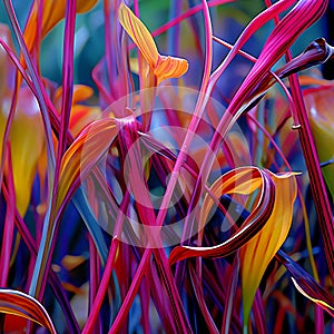 Vibrant and Diverse Symphony of Colorful Plant Stems