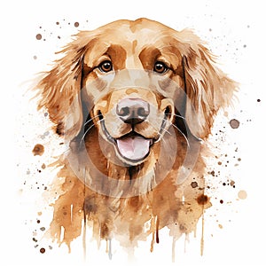 Vibrant Doggy Portrait on a Clean White Canvas