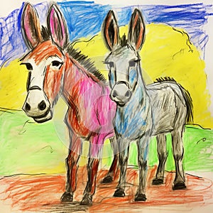 Vibrant Donkey Drawing In Nikon D750 Style With Asante Art Influence