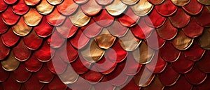 Vibrant Dragon Scales Create A Stunning Backdrop With Red And Gold Tones