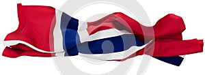 Vibrant Draped Flag of Norway Displayed on a Black Background