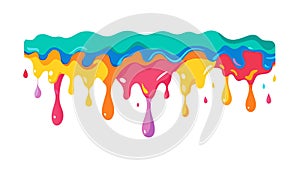 Vibrant dripping colorful paint, artistic splash effect, creative expression, vector design Generative AI