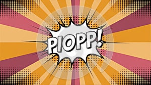 Vibrant duotone comic background in bittersweet orange tones, with a playful halftone dot pattern