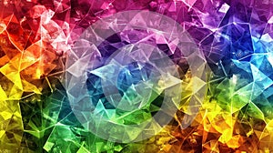 Vibrant Rainbow Geometric Faceted Background