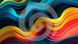 A vibrant and dynamic abstract background with flowing curves and lines. Generative ai