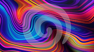 A vibrant and dynamic abstract background with fluid and curvaceous lines. Generative ai