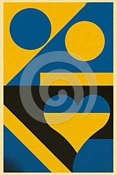 Abstract Geometric Pattern in Blue and Yellow