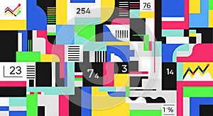 Abstract Geometric Pattern with Data Visualization Elements