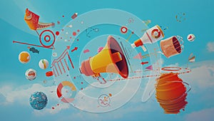 Abstract Digital Marketing and Communication Concept