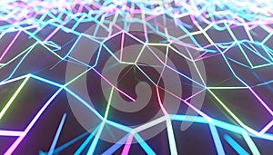 Abstract Neon Grid - Futuristic Background