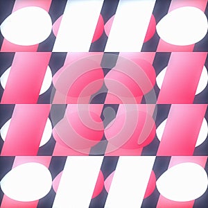Abstract Geometric Pattern in Pink and White