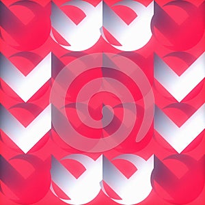 Abstract Geometric Pattern in Red and White