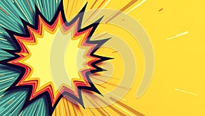 Comic Book Style Explosion Speech Bubble Background