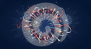 Festive Fireworks Display on a Dark Blue Background