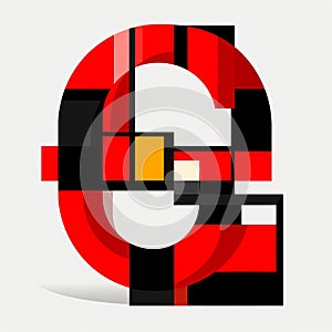 Abstract De Stijl Letter G Clipart In Red photo