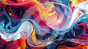 dynamic ink art, vibrant and dynamic inky swirls intertwine, creating a mesmerizing abstract display of artistic photo