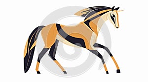 Stylized Running Horse Illustration in Bold Colors for Creative Design Projects photo