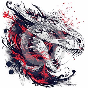 Vibrant and dynamic vector illustration of a ferocious creature, emanating primal power and untamed ferocity