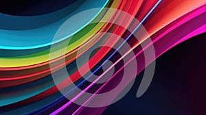 Neon Lights - Abstract Colorful Curve Speed Background with Lines