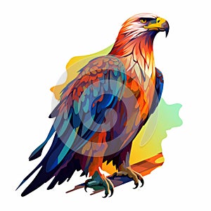 Vibrant Eagle Art Illustration In Colorful Spray Painted Style