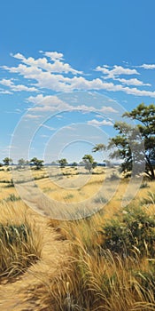 Vibrant Early Autumn Shrubland: A Photorealistic Close-up photo