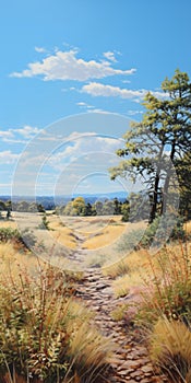 Vibrant Early Autumn Shrubland: A Photorealistic Close-up photo