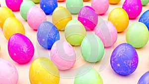 Vibrant Easter Eggs with Intricate Patterns