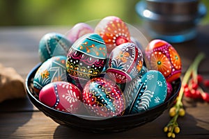 Vibrant Easter Eggs in Intricate Patterns
