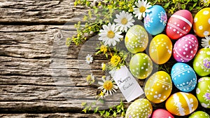 Vibrant Easter Eggs and Spring Florals