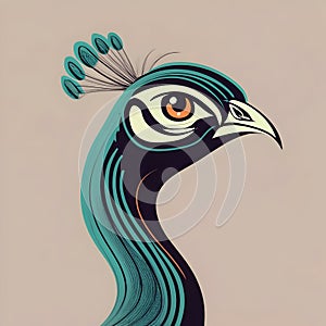 Vibrant Elegance: Peacock Portrait