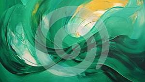 Vibrant Emerald Green and Copper Abstract Brush Strokes