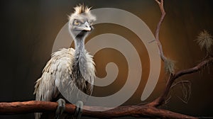 Vibrant Emu Portrait: Stunning Fine Art Photography With Vray Tracing