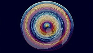 A rainbow spectrum gradient circle seamless pattern, Ai generated image