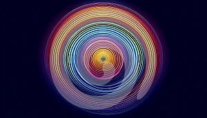 A rainbow spectrum gradient circle seamless pattern, Ai generated image