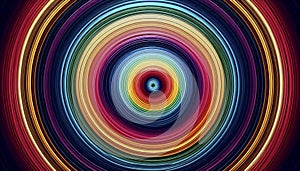 A rainbow spectrum gradient circle seamless pattern, Ai generated image