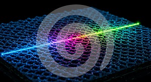 Vibrant energy flow over a quantum material grid