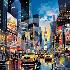 Vibrant Energy of New York City - Collage of Landmarks, Streets, and Street Food