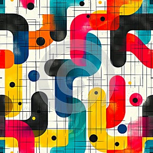 A Vibrant and Engaging Abstract Geometric Pattern Featuring Colorful and Dynamic Shapes