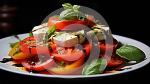 Vibrant and enticing caprese salad photo