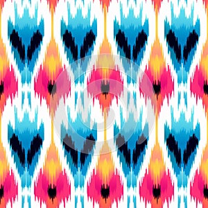 Vibrant Ethnic Ikat Pattern With Smocked Symmetry - High Resolution